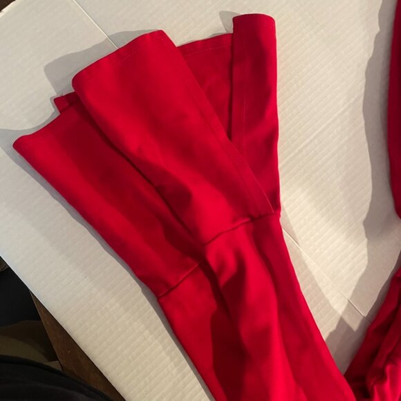 Red Body Con Dress with Statement Sleeves - Picture 4 of 4